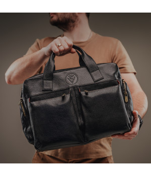 Чоловічий портфель з натуральної шкіри (VS083) чорний Чоловічий портфель з натуральної шкіри (VS083) чорний