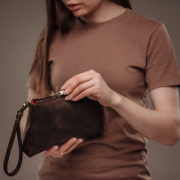 Косметичка жіноча (cbag) коричнева матова